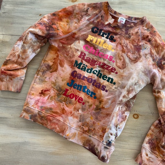 J. Crew Tops - Custom tie-dye J.Crew girls Inc. crewneck xsmall one of a kind!
